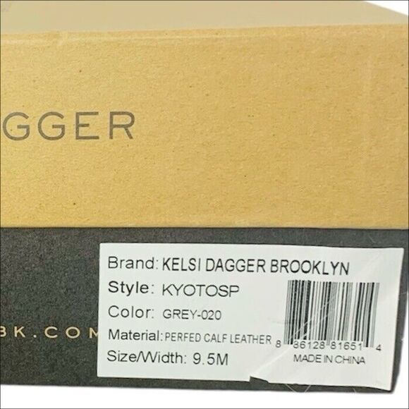 Kelsi Dagger Kyoto Open Toe Ankle Booties 9.5 Grey Taupe Diamond Cutout Back Zip - Picture 9 of 10